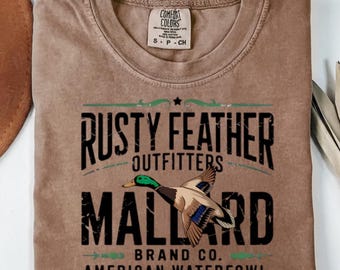 Mallard Duck PNG Hunting Design Rustic Waterfowl Vintage Duck Digital Download