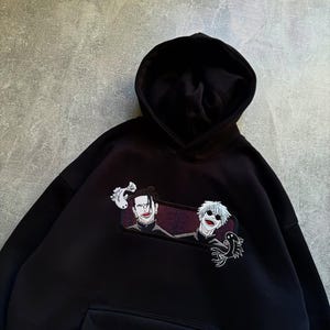 Manga Hoodie Anime Sweatshirt Hoodie Embroidered Custom Embroidered Streetwear Comfortable  Skinny Cozy Anime Clothes Street Style Unisex
