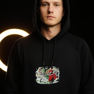 Anime Hoodie Fleece Embroidered Custom Anime Fanart Hoodie Unisex Embroidered Fleece Sweatshirt Cozy Fanart Manga Streetwear Anime Fans Gift