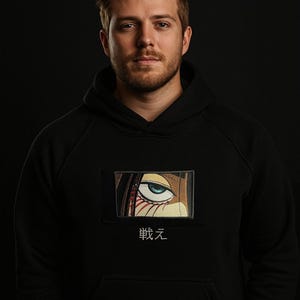 Anime Hoodie Fleece Embroidered Anime Hoodie Custom Character Fanart Fleece Sweatshirt Personalized Fanart Streetwear Gift for Anime Lovers