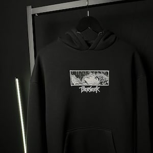 Fleece Hoodie Unique Embroidered Anime Hoodie Fleece Embroidered Character Fanart Sweatshirt Streetwear for Anime Fans with Cozy Design