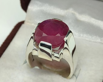 Handmade Ruby Ring 925 Sterling Silver | Natural Red Gemstone Jewelry | July Birthstone | Ruby Anniversary Ring