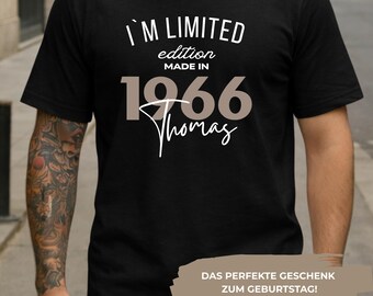パーソナライズされた誕生日Tシャツ、限定版、年と名前入り、男性と女性へのヴィンテージシャツギフト