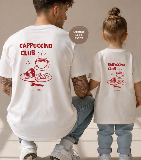 Partnerlook T-Shirt personalisiert - Papa & Kind Outfit - personalisiertes T- Shirt mit Datum - Matching Family Shirts
