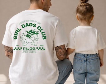 女の子パパクラブのパーソナライズTシャツ、女の子パパ用Tシャツ、女の子パパへのギフト、女の子パパクラブ、父の日のパパへのギフト、パパライフTシャツ