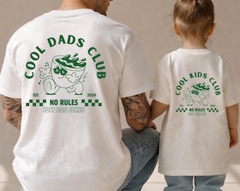 Cool Dads Club & Cool Kids Club - Personalized Father's Day Gift - Matching Shirt with Desired Year, Gift for Dad - Matching Set