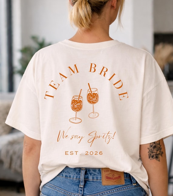 Team Bride Aperol Spritz Shirt - Personalisiertes JGA T-Shirt - Bride To Be Shirt – JGA Party Outfit -Junggesellinnenabschied Damen