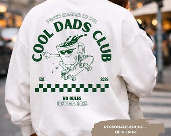 Sweat-shirt Cool Dads Club personnalisé avec l'année - Cadeau pour papa - Cadeau pour la fête des pères - Sweat-shirt humoristique pour papa