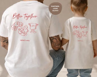 お父さんと子供のお揃いシャツ - コットンシャツ - Better Togetherシャツ - お父さんと子供のお揃い服 - 家族でお揃いのシャツ
