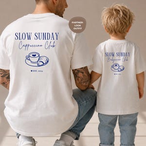 Personalized dad and child matching shirts, Cappuccino Club shirts, dad and child outfits, gift for dad, cotton baby shirt