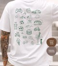 Personalized doodle shirt for dad or boyfriend – Unique gift with hobbies & icons – Birthday gift for men – Custom T-shirt product logo