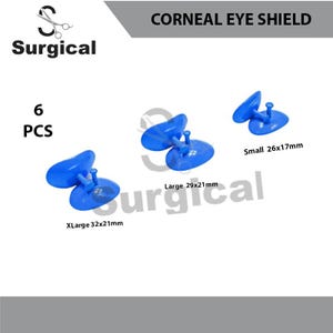 Corneal Eye Shield Protector Electro Coated | Laser eye Protector Set | 6 Pcs | Small | Large | X Large | Reusable | Ophthalmic Instruments