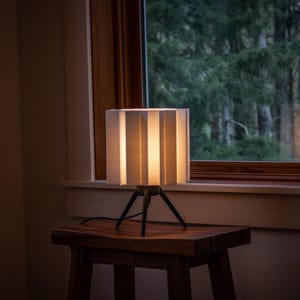 Modern Japandi Lamp, 3D Printed Minimalist Decor, Warm LED Night Light, Eco Friendly Bedside Lighting - Lighting Lamp