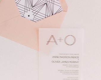 Anne Invitation Suite | Translucent Vellum + Champagne Nude {customizable}