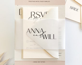 Vellum Belly Band for Wedding Invitation Suite : Customizable