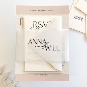 Vellum Belly Band for Wedding Invitation Suite : Customizable image 1