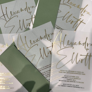 Pergamin Einlegekarte für Hochzeitseinladungen : Individuell gestaltbar