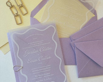 Jordan Wave Wedding Invitation Suite  |  Customizable