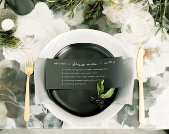 Samantha Customized Black Menu with White Ink