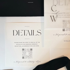 Chloe Wedding Invitation Suite // Black and White // Customizable image 7