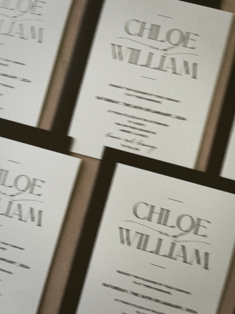 Chloe Wedding Invitation Suite // Black and White // Customizable image 3