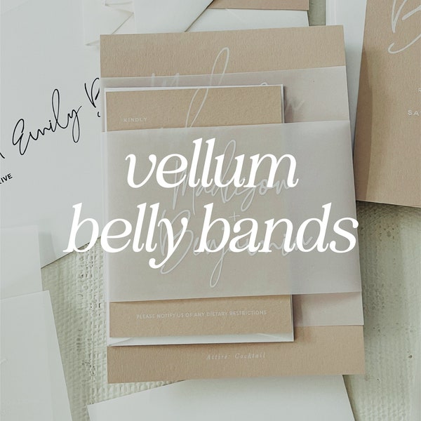 Vellum Belly Band for Wedding Invitation Suite : Customizable