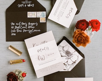 Kristin Wedding Invitation Suite  |  Customizable