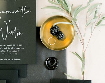 Black Vellum Wrap  | Perfect for DIY Wedding Invitations