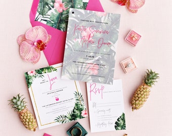 Beverly Hills Hotel Wedding Invitation Suite | Customizable