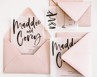 Maddie Wedding Invitation Suite // Vellum (customizable)