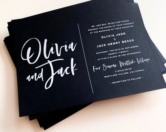 Jack Wedding Invitation Suite  -  Black and White (customizable)