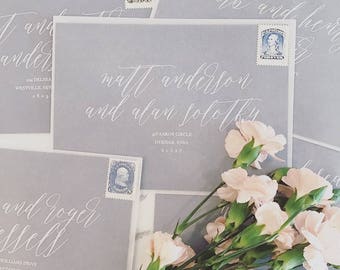 Digital Calligraphy and Custom Envelope Address Printing on Translucent Vellum Envelopes