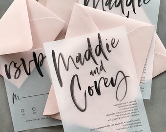 Maddie Wedding Invitation Suite // Vellum (customizable)