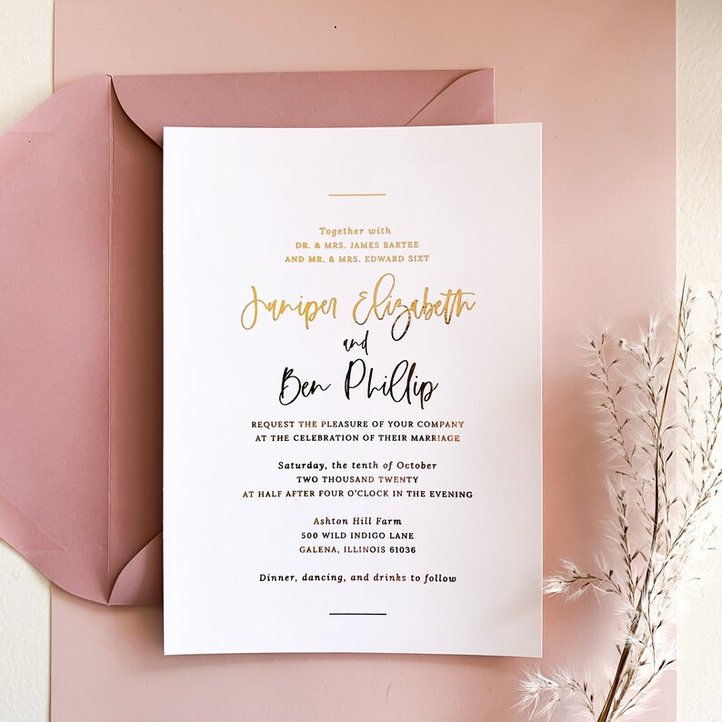 Elizabeth Wedding Invitation Suite Customizable image 2