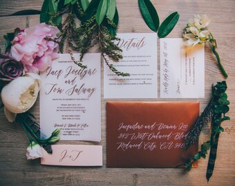 Jacq Invitation Suite | Translucent Vellum with Gold Foil  {customizable}