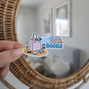 Kindle sticker | Sun, sea and books sticker | Summer sticker | Bookish accessory | Book lover art | Bookworm accessory