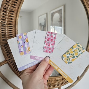 Magnetic Fruit Bookmark: Lemon, Cherry, Passion Fruit - Book Lover Gift