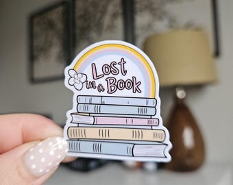 Book Lover Sticker: Pastel Kindle Decal - Lost in a Book