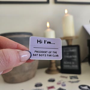 ACOTAR inspired kindle Sticker - "Hi, I'm President of the Bat Boys Fan Club" - Rhysand, Cassian, Azriel, Velaris, Romantasy bookish decal