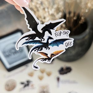 Vierter Flügel inspiriert Kindle Aufkleber | Fly or Die, Tairn, Andarna, Sgaeyl | Kindle Drache Zubehör | Violet und Xaden Aufkleber