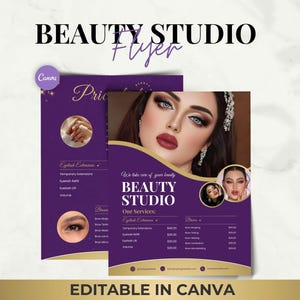 Beauty Salon Flyer Template: Editable Spa Services Menu (Digital Download)