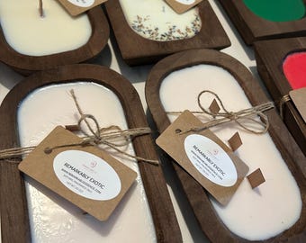 Wood Dough Bowl All Natural Soy Candles