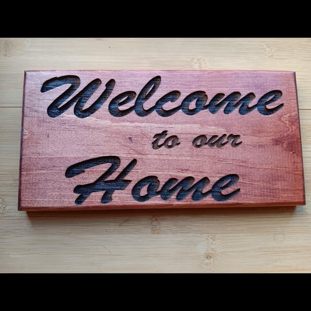 Engraved Wood Welcome Sign, Laser Engraved Sign, Rustic Welcome Sign ...