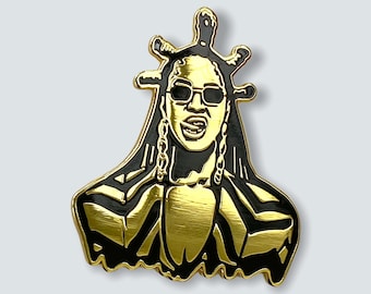 Pin de esmalte chapado en oro de edición limitada "Black is King" (Grado B)