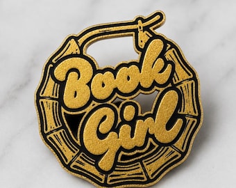 Book Girl Bamboo Lapel Pin