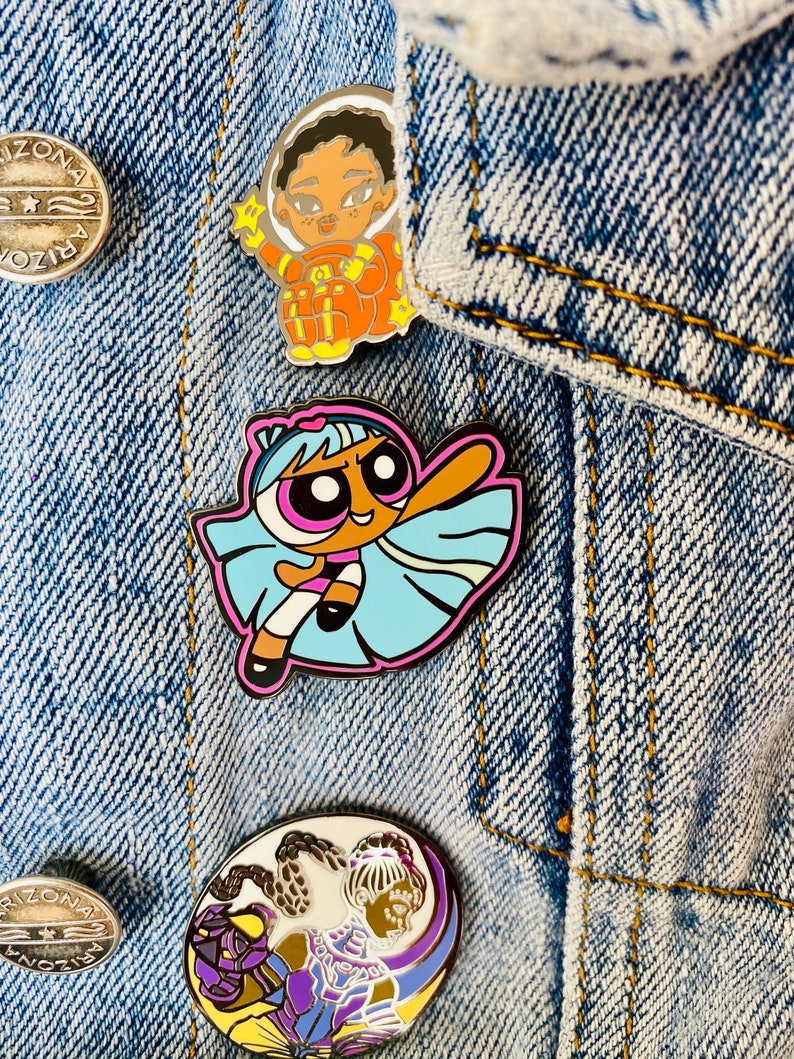 Power Puff Girl Blisstina Enamel Brooch Enamel Pin Brooch Power Puff Lapel Pin Retro Enamel Pin Retro Gift mothers day gift image 2