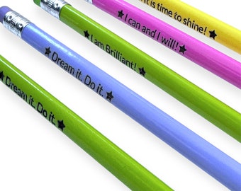 Lápices grabados personalizados - Lápices de madera personalizados - Útiles escolares únicos