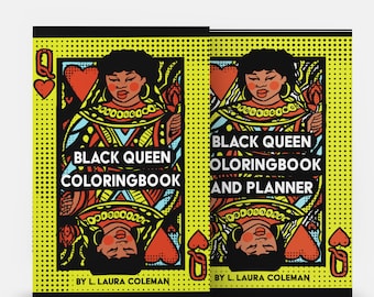 Black Queen Coloring Book, African American Woman's Journal, Melanin Journal, Birthday Gift for her, Afrocentric Gifts, Black Owned shop