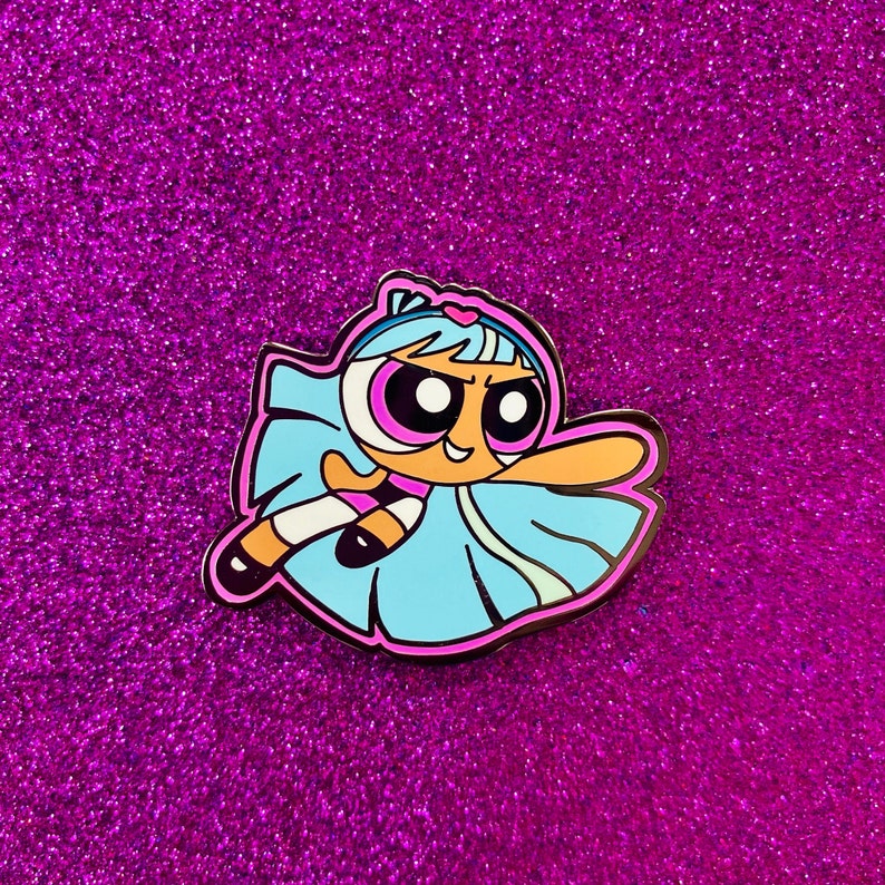 Power Puff Girl Blisstina Enamel Brooch Enamel Pin Brooch Power Puff Lapel Pin Retro Enamel Pin Retro Gift mothers day gift image 4