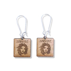 Unique Lauryn Hill &#39;Miseducation&#39; Handmade Wood Earrings